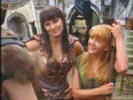 Xena and Gabrielle looking less than convinced